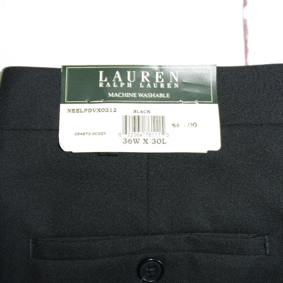 LAUREN RALPH LAUREN NWT Black Pleated Front Polished Cuff Machine Washab… - Picture 10 of 14